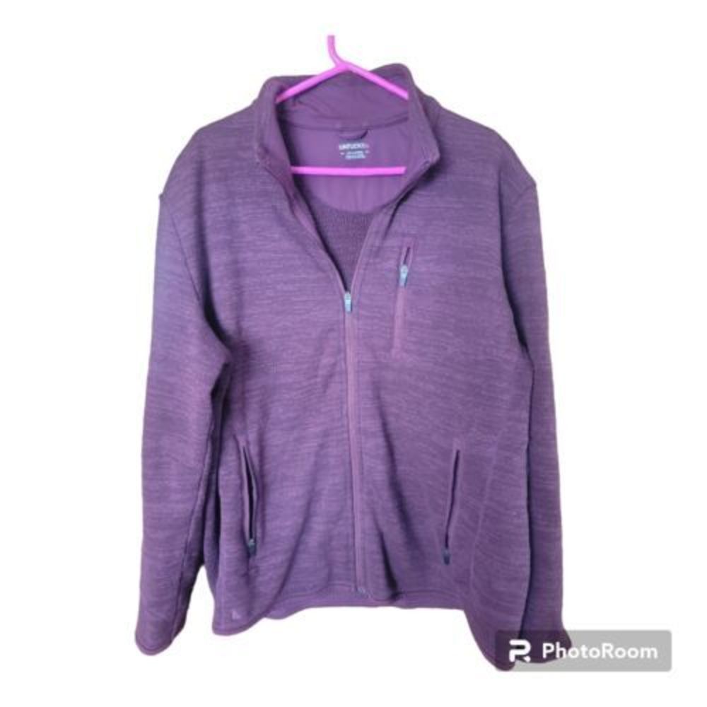 UNTUCKit Kezoh Full Zip Fleece Jacket Mens XxL 2X ‎ Zip Pockets Mock Neck Purple
